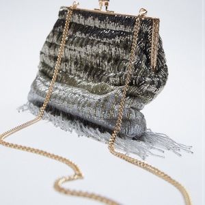 Zara beaded fringed crossbody NWT
